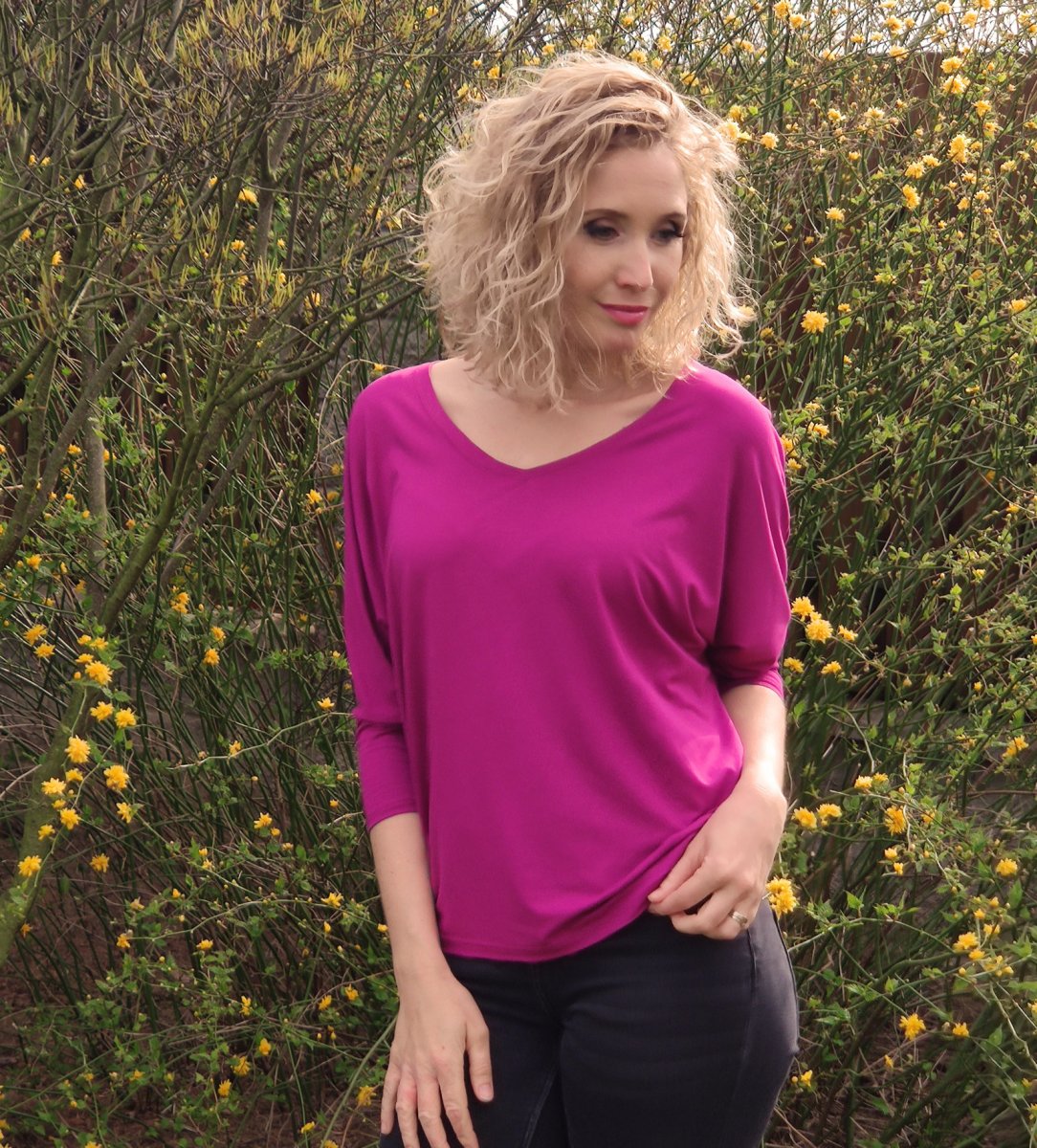 Fuchsiová netopýří tunika