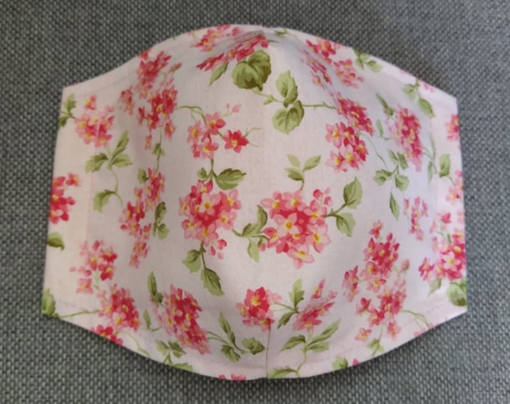 Rouška Designová Pomněnky červené