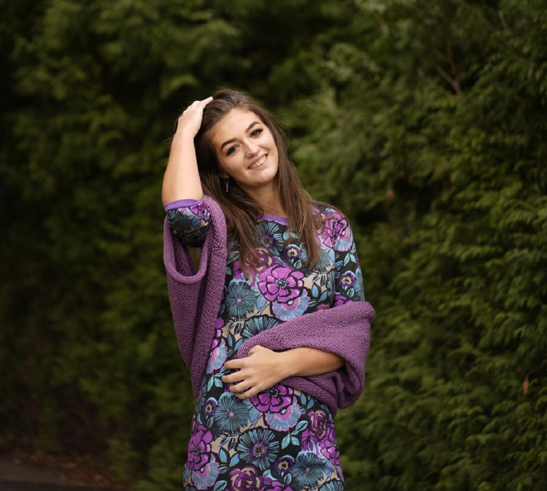 Pletená vesta - barva levandulová