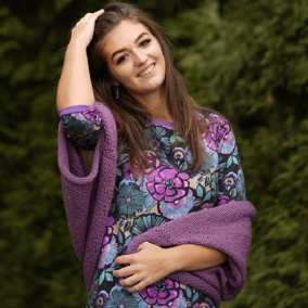 Pletená vesta - barva levandulová