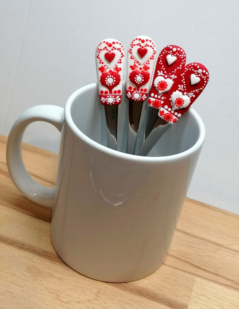 Lidové motivy srdíčka - lžička