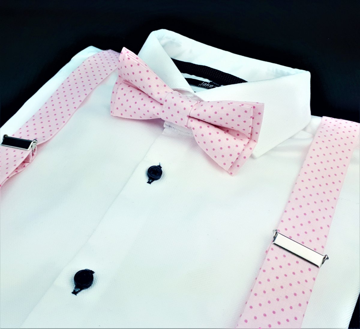 Růžový Set Motýlek a Šle