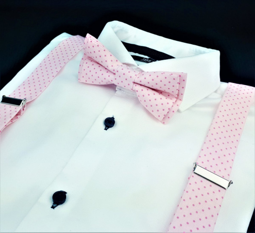 Růžový Set Motýlek a Šle