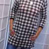 Tunika s kapsami - černobílý vzor S - XXXL