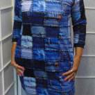 Tunika s kapsami - jeans kostky S - XXXL