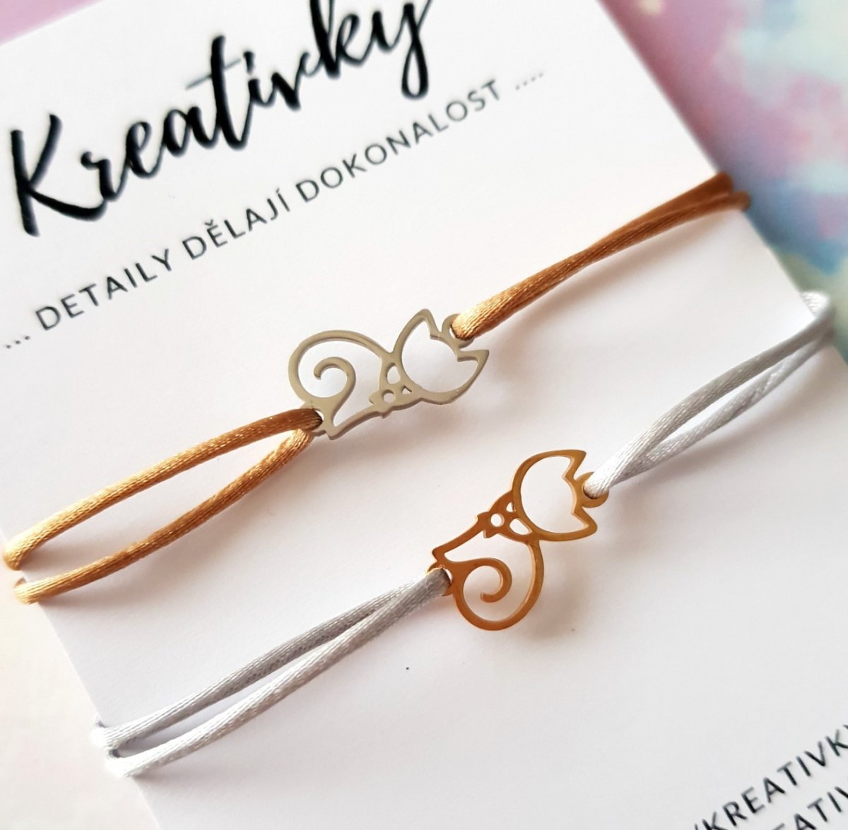 náramek Kočička, nerezová ocel