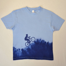 Modré dětské tričko s cyklistou (vel. 118-128) 11795509