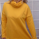 Mikina s rolákem - barva kurkuma (teplákovina)
