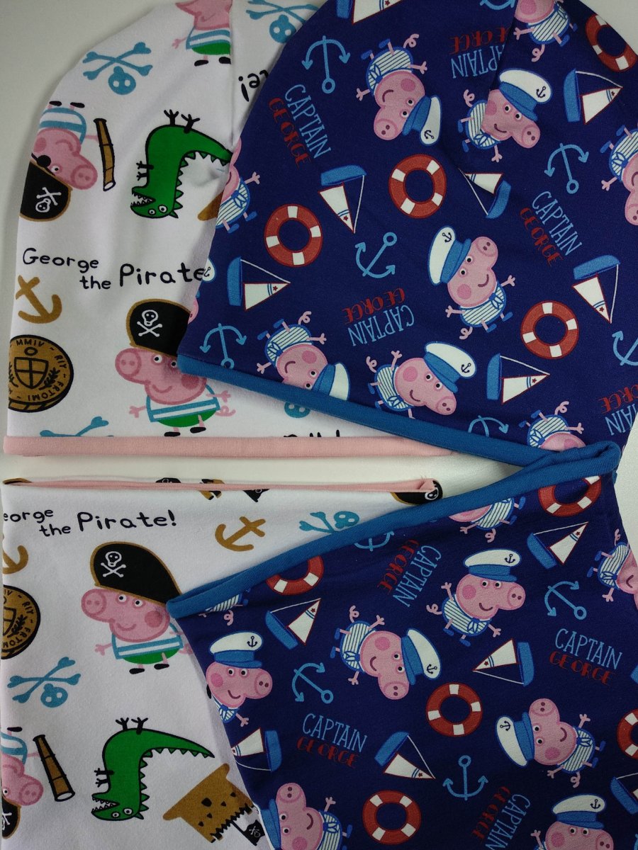 Čepice, nákrčník prasátko Pepina