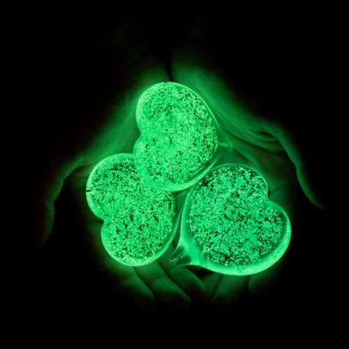 Srdce svítící s fluorescenčním pigmentem - ZELENÉ