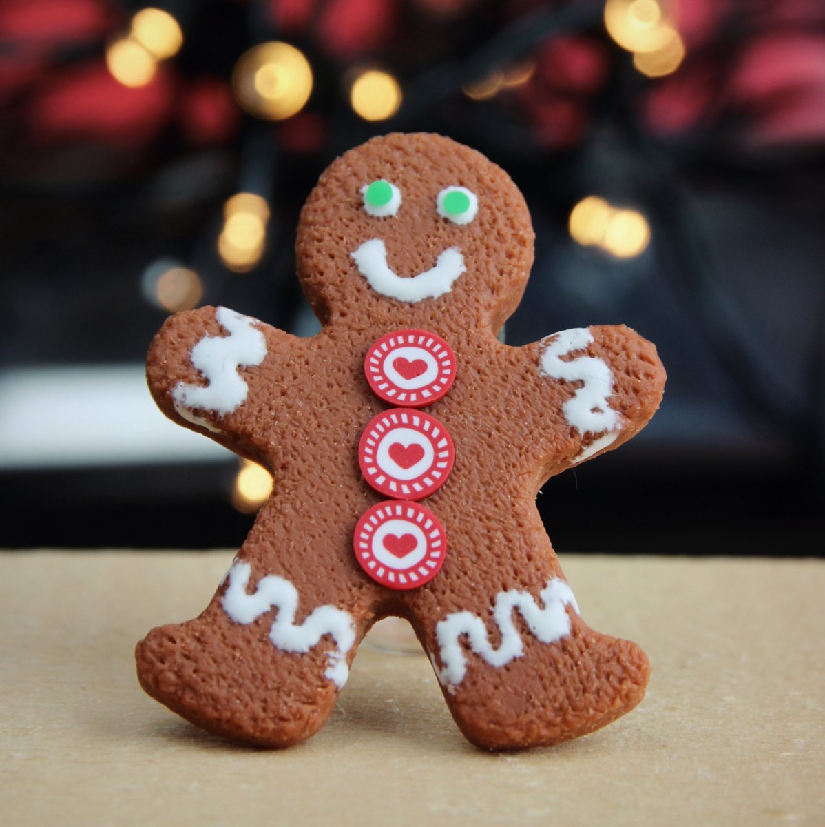 Gingerman, perníkový fimo panáček, brož