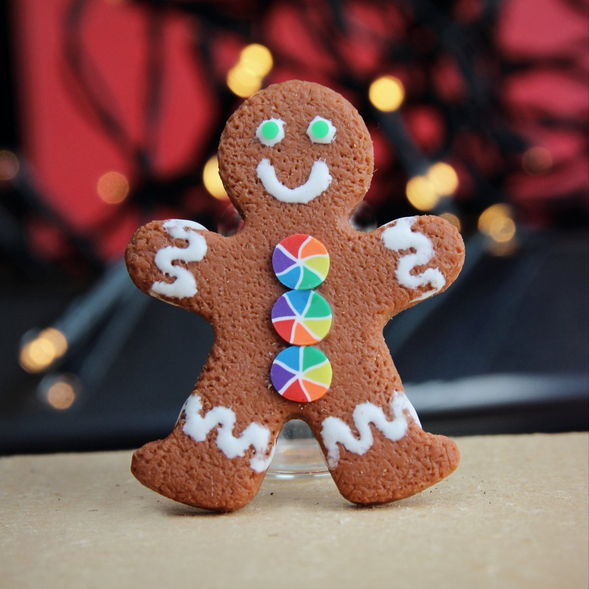 Gingerman, perníkový fimo panáček, brož