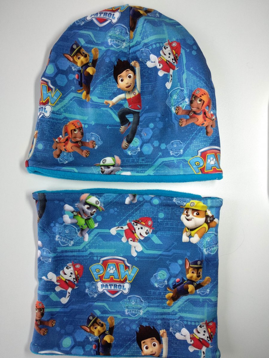 Čepice, nákrčník Tlapková patrola modrá