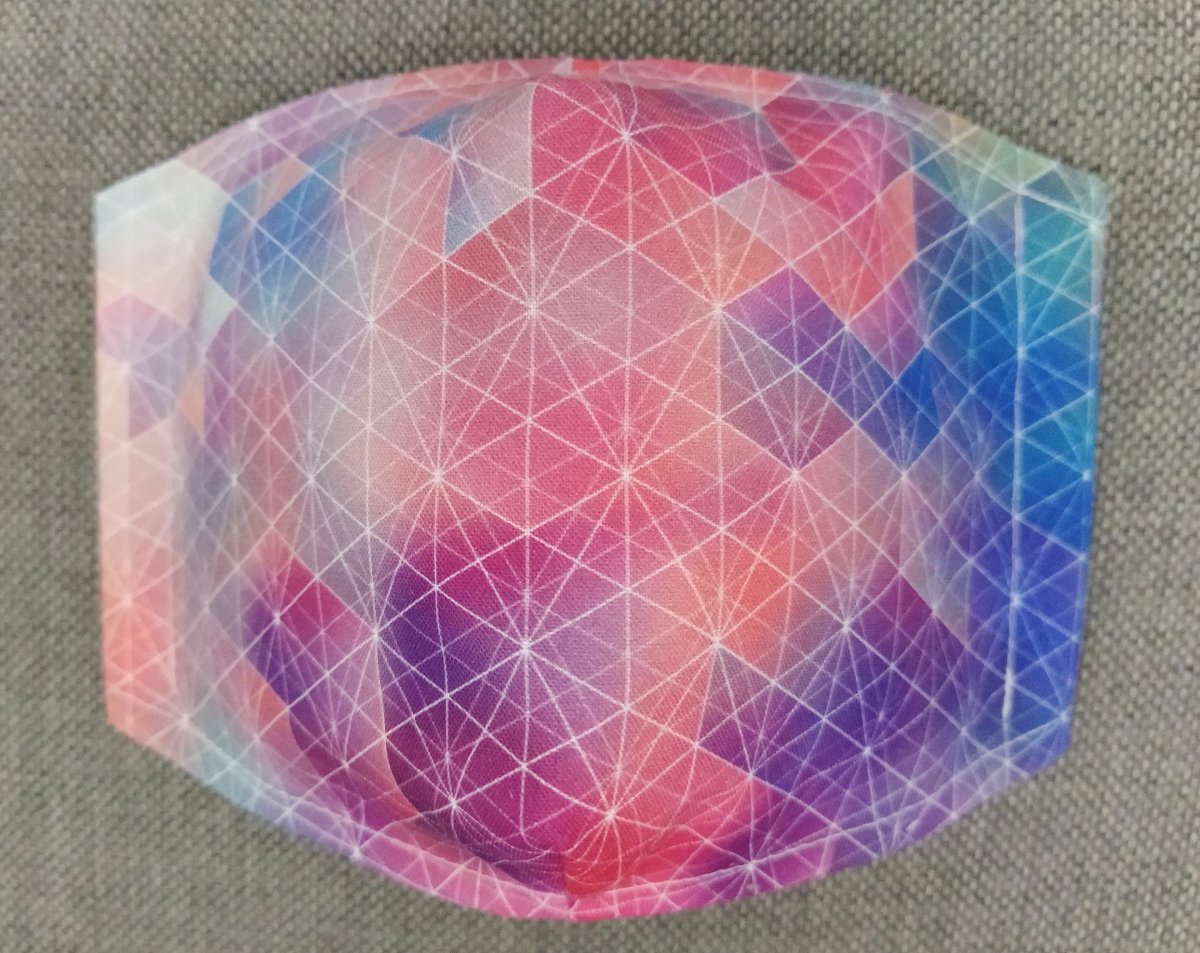 Rouška Designová Brus drahokamu Růžový