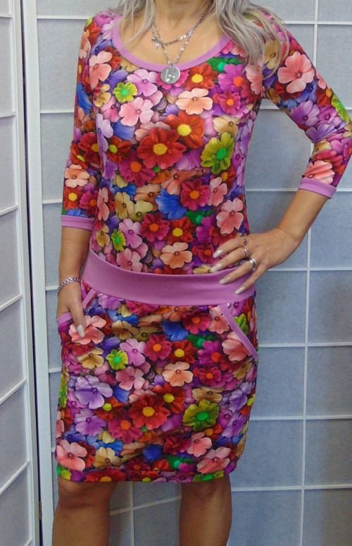 Šaty - veselé květy (bavlna)