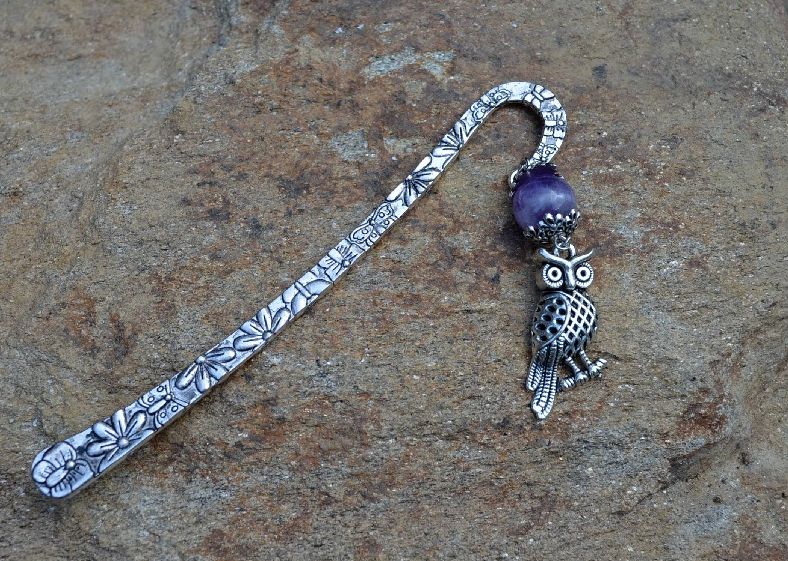 Záložka ametyst a sovička