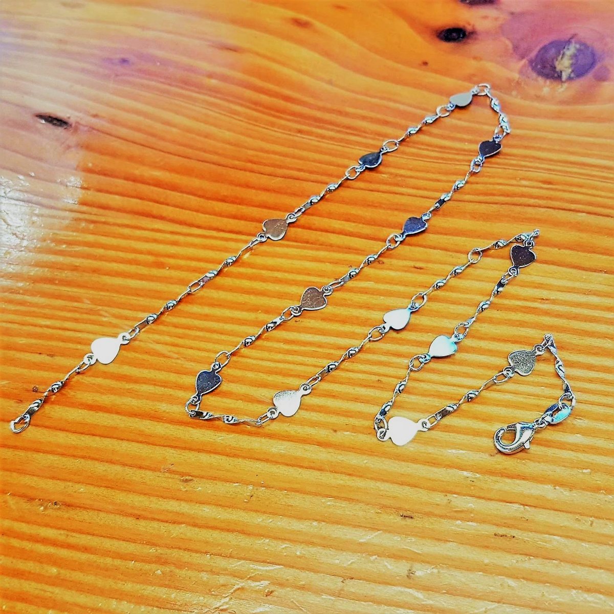 Řetízek Srdíčko 45mm - 1ks - Platinový