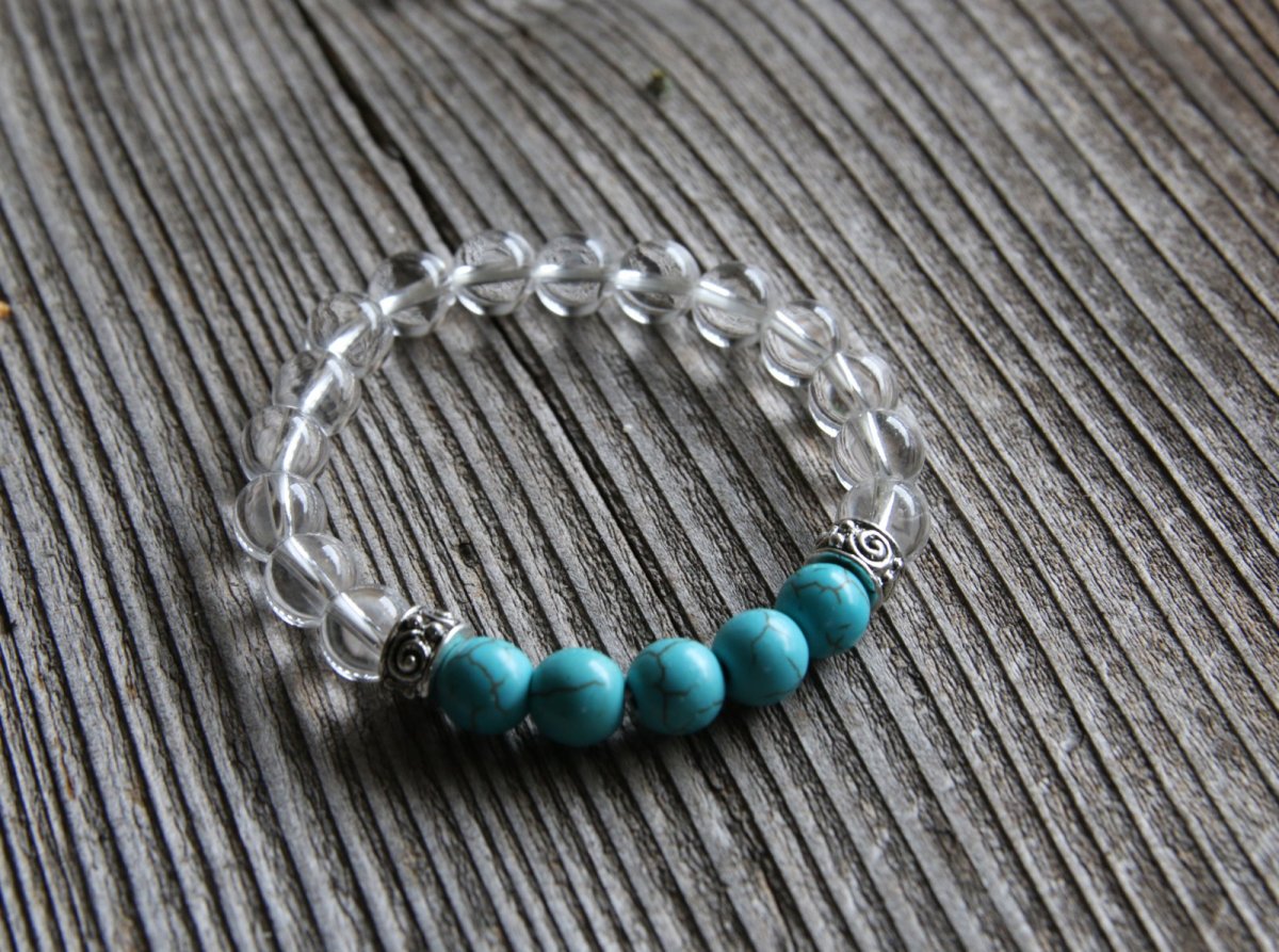 Energetický náramek- Kříšťál/Magnezit