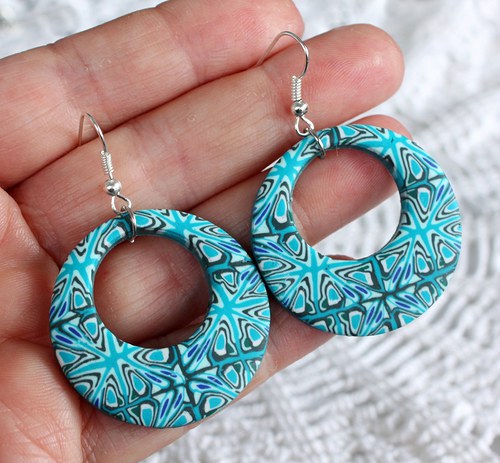 vzorované náušnice 