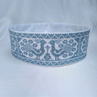 Ručne vyšívaný opasok svetlomodrý