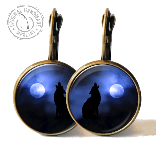 Vlk - Bílý Tesák - Vzpomínka na Jacka Londona - visací náušnice