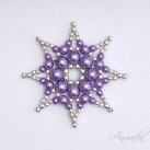 kovová hvězda fialovo-stříbrná 2