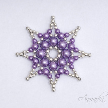 kovová hvězda fialovo-stříbrná 2