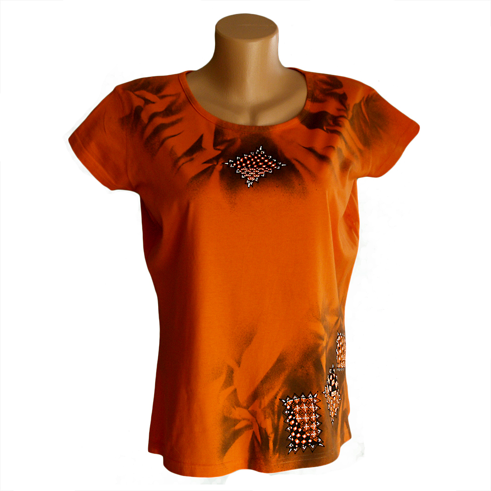 Dámské malované oranžové tričko