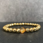 Minerální náramek - hematit+Swarovski zlatá