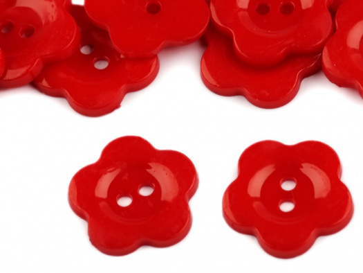 Plastový knoflík 22  mm (2ks) - červená