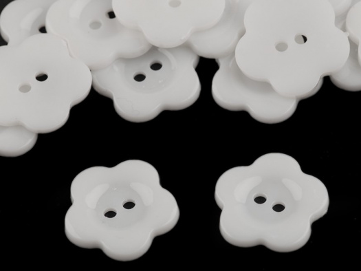 Plastový knoflík 22 mm (2ks) - bílá