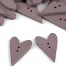 Dřevěný dekorační knoflík srdce (1ks) - šedá