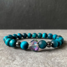 Náramek - matné tygří oko + Swarovski