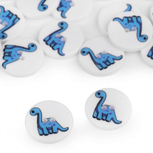 Knoflík dětský dinosaurus 15,4 mm (1ks) - modrá
