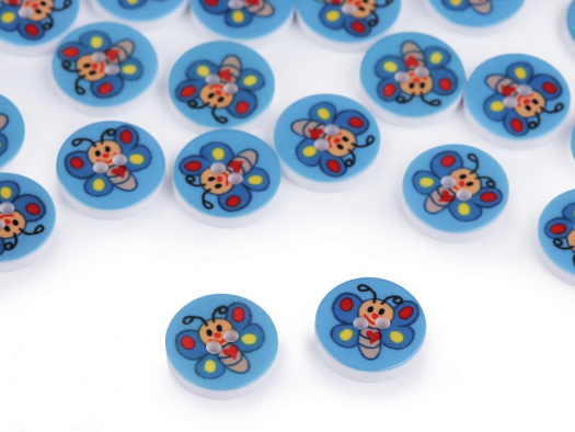 Knoflík plastový 12,8 mm (1ks) - včelka