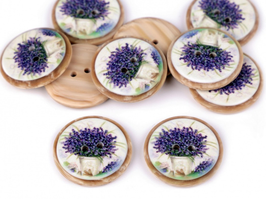 Knoflík plastový 25 mm (1ks) - levandule