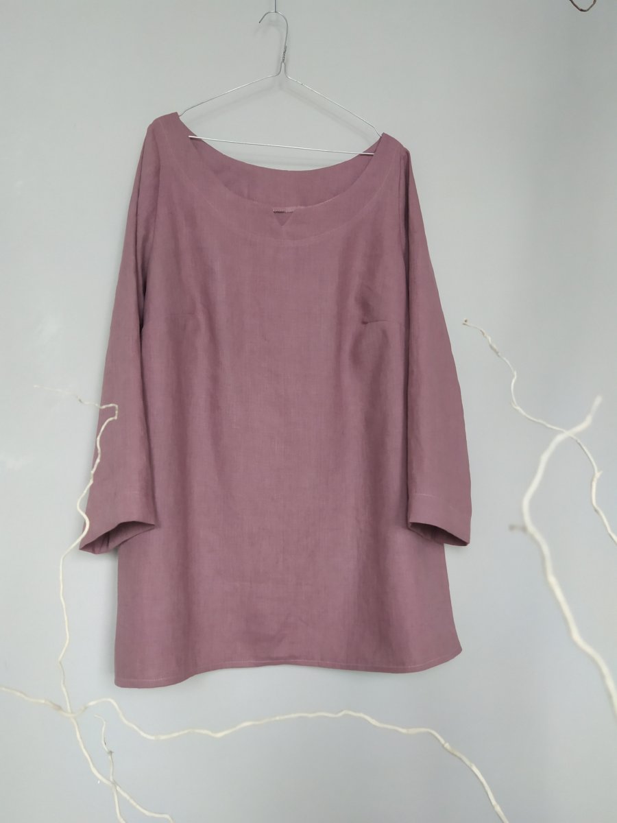 Halenka - tunika lněná starorůžová