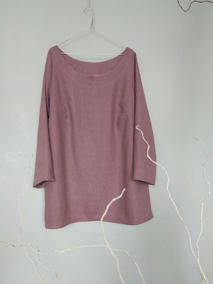 Halenka - tunika lněná starorůžová