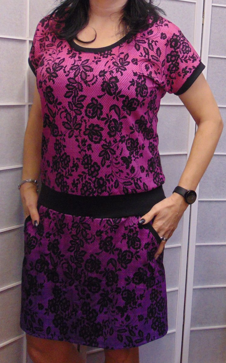 Šaty - krajkový vzor (viskóza)