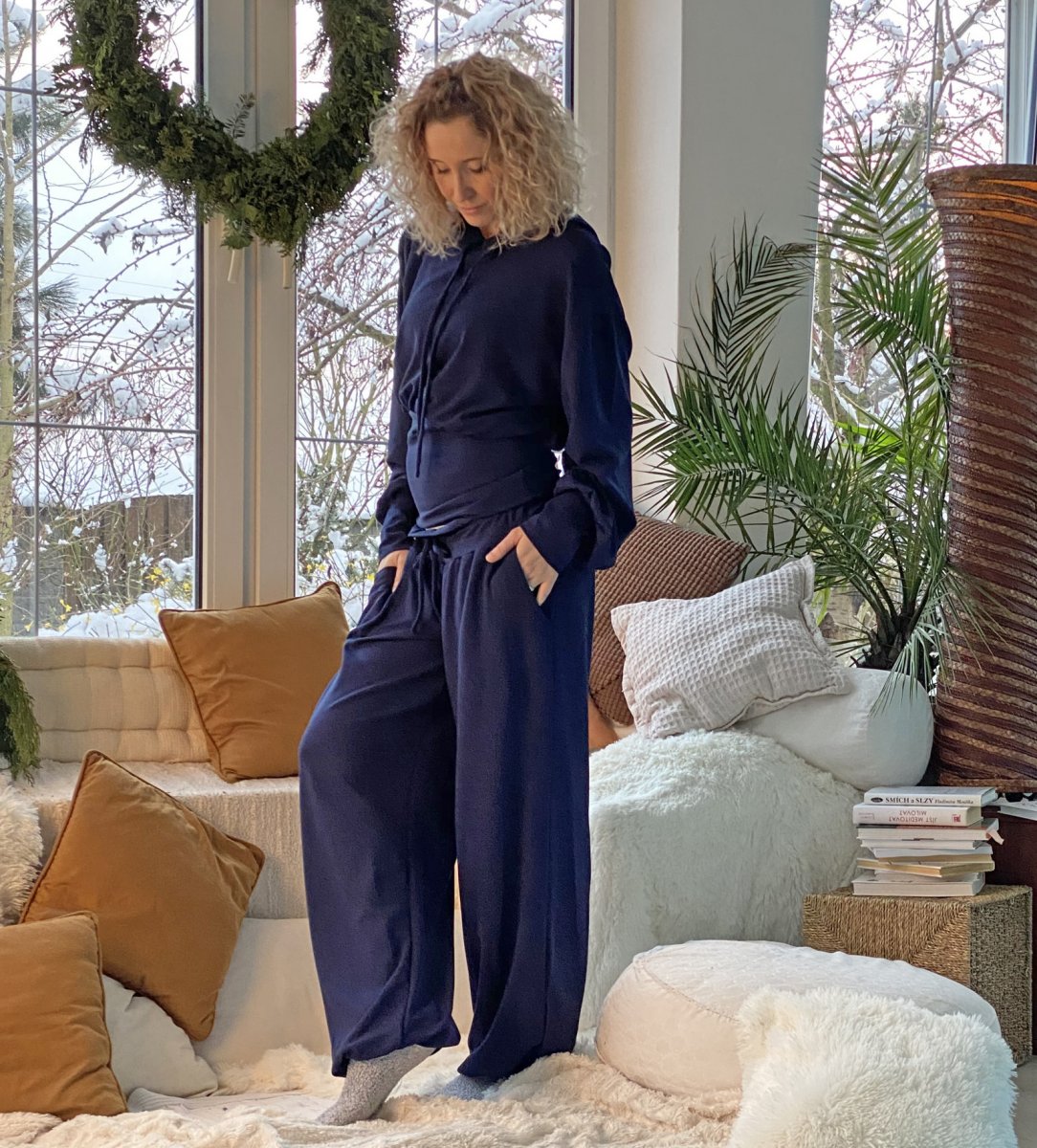 Volné turecké kalhoty tmavěmodré