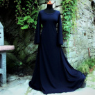 Šaty černé,široká suknice,dlouhé-vel. na přání