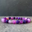 Minerální náramek - fialový dračí achát