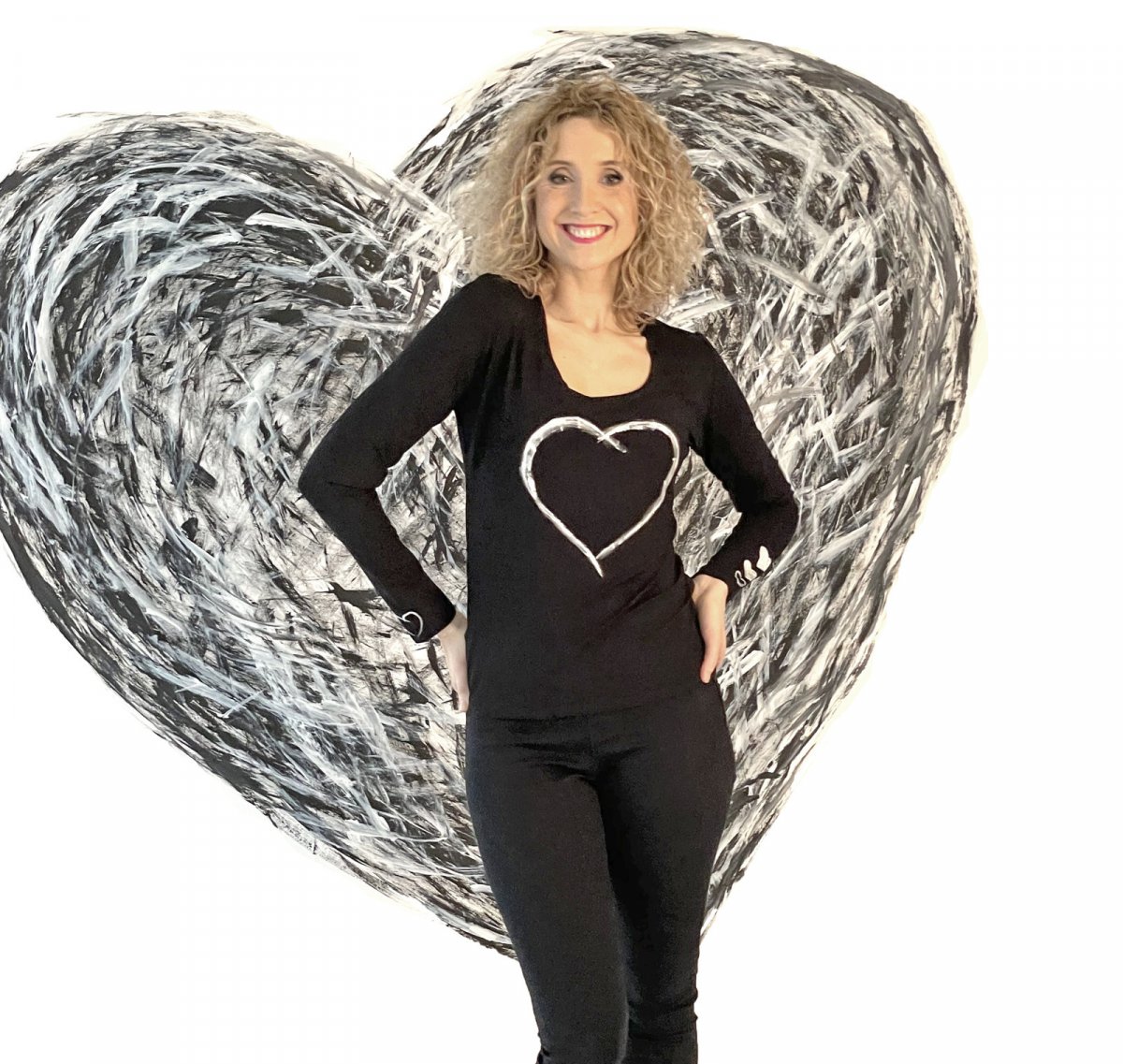 Tričko se srdíčkem černé