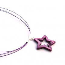 Perleťový náhrdelník - fialová hvězda