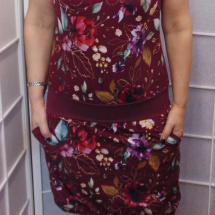 Šaty - květy na vínové, velikost L - MAXI SLEVA:)