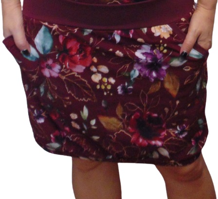 Sukně květy na vínové S - XXL