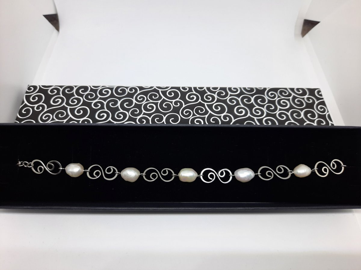 Perly - náramek - chirurgická ocel