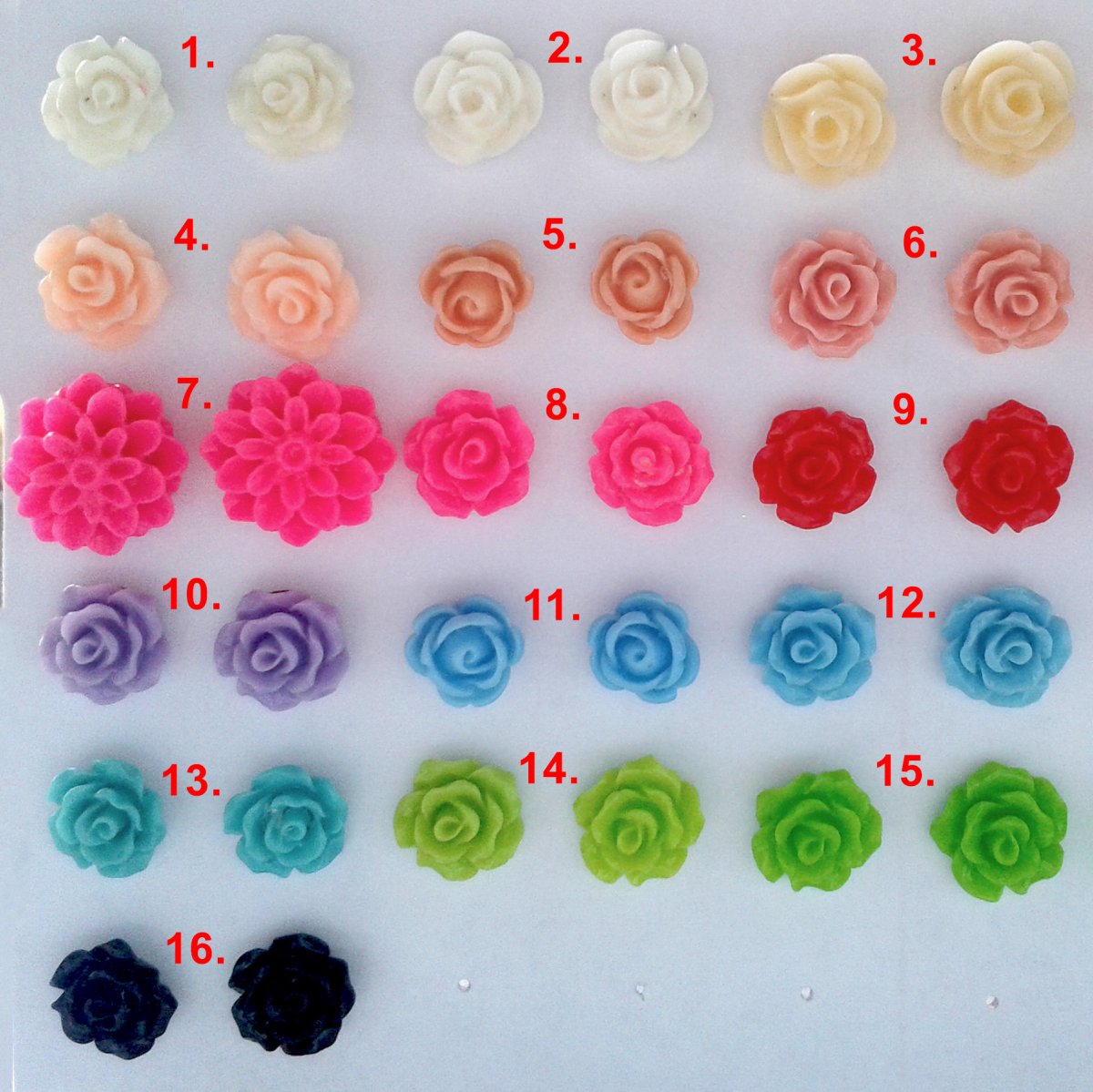 Růžičkové náušnice lepené (1228)