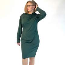 Zelené šaty se stojáčkem krátké