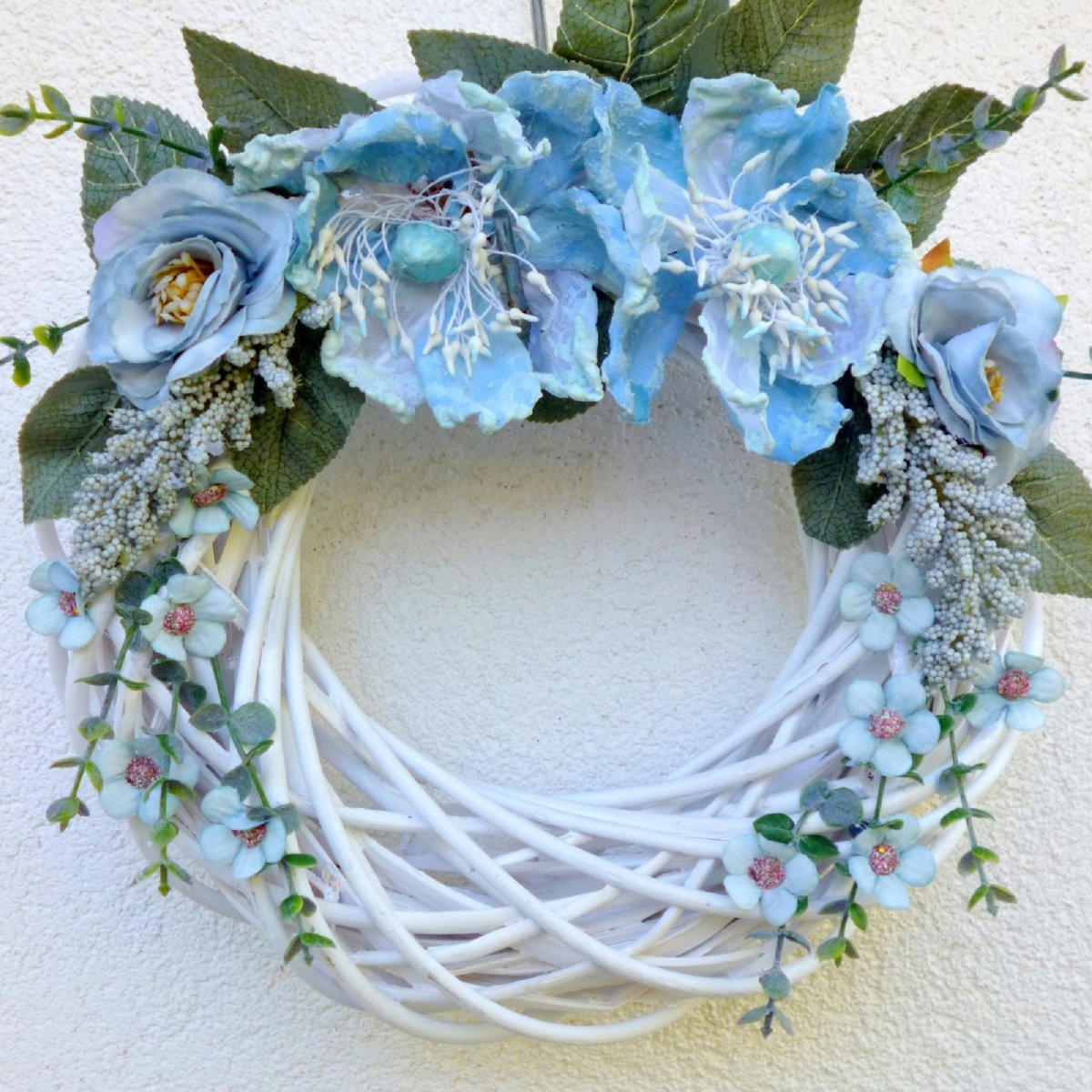 Modrý jako nebe_věnec na dveře